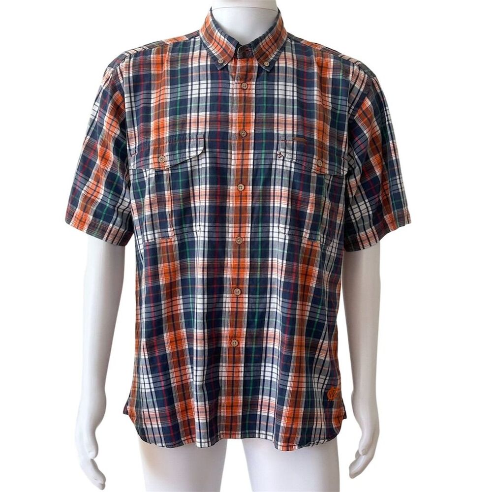 Madison Creek Men's Plaid Short Sleeve Button-Up Shirt Size L Multicolor